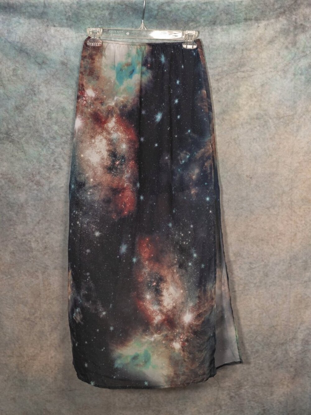 2010's Cosmic Galaxy Sheer Split Leg Midi Skirt - Small
